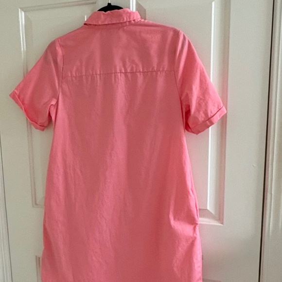 Pink Button-Front Shirt Dress – Size S – Short Sleeve Cotton Blend - Picture 2 of 3